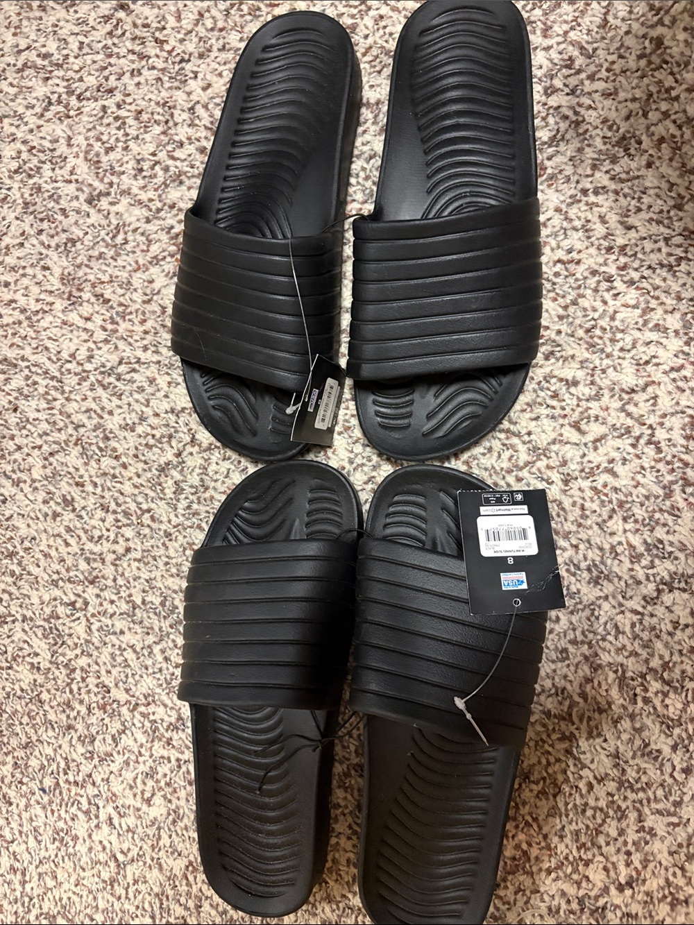 Black Slide Sandals - 2 Pair new with Tags